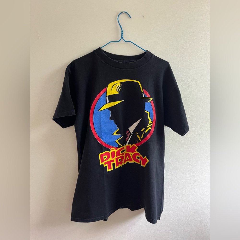 Vintage Disney Dick Tracy Black Graphic T-Shirt